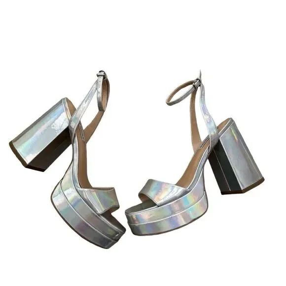 NWOT Steve Madden warped platform sandal size 9.5 - Picture 2 of 6